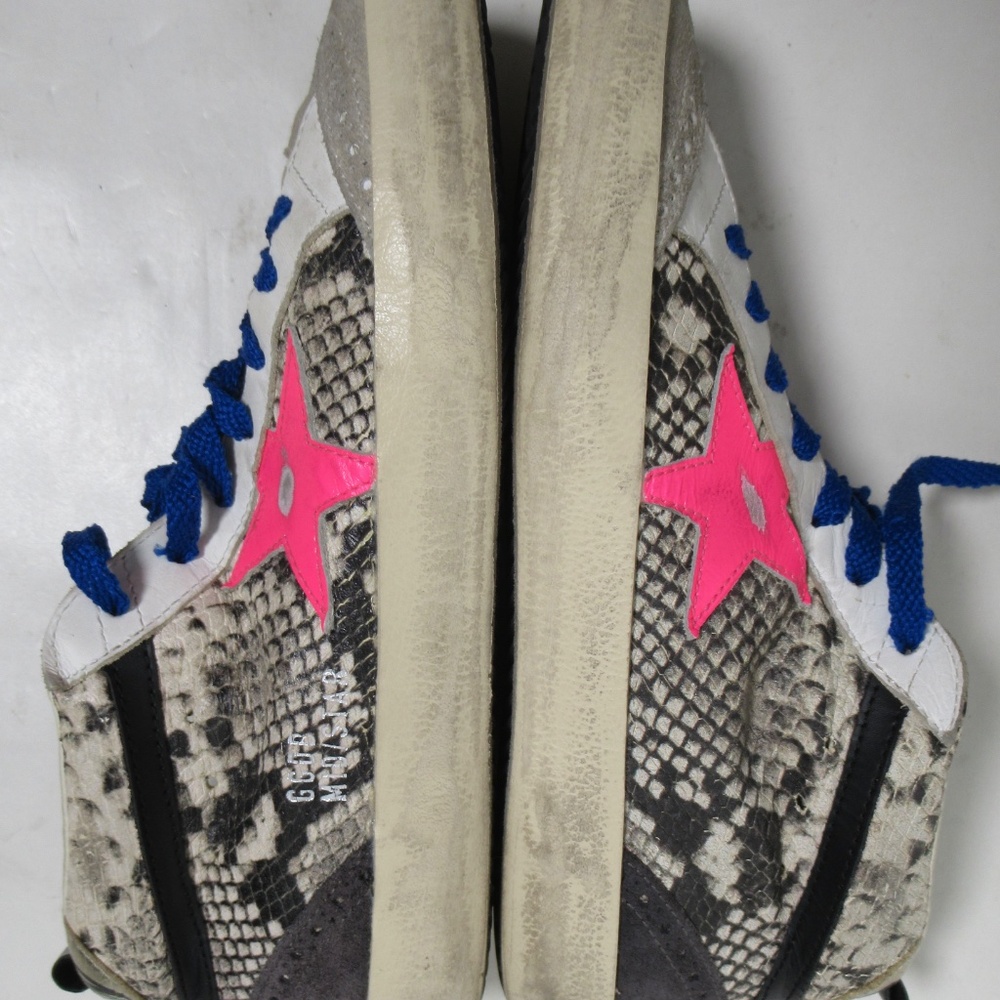 Golden Goose Women's Mid Star Python Print Wingtip Sneakers 9 US / 6 UK / 39 EU - Picture 8 of 12